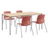 KENTUCKIANA FOAM INC 840031923967 KFI Studios Dailey Table Set With 4 Sled Chairs, Natural/Silver Table/Coral Chairs