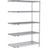 Global Industrial Nexel® 5 Shelf Nexelate® Silver Epoxy Wire Shelving Unit Add On 24""W x 21""D x 63""H p/n B2335722