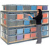 Global Industrial Record Storage Rack 96""W x 24""D x 84""H With Polyethylene File Boxes - Gray p/n 607202GY