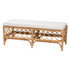 WHOLESALE INTERIORS, INC. 2721-12584 bali & pari Orchard Rattan Bench, 18-1/8inH x 48inW x 18-1/4inD, White/Natural Brown