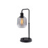 ADESSO INC SL3712-01 Adesso Simplee Barnett Cylinder Table Lamp with USB Port, 20-1/2inH, Clear Shade/Matte Black Base