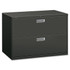 HNI CORPORATION 692LS HON 600 42inW x 19-1/4inD Lateral 2-Drawer File Cabinet With Lock, Charcoal