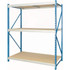 Hallowell HBR963687-3S-P- Storage Racks; Rack Type: Bulk Rack Starter Unit ; Overall Width (Inch): 96 ; Overall Height (Inch): 87 ; Overall Depth (Inch): 36 ; Material: Steel ; Color: Light Gray; Marine Blue