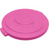 Carlisle 84102126 Trash Can & Recycling Container Lids; Lid Type: Flat ; Lid Shape: Round ; Container Shape: Round ; Compatible Container Capacity: 20 Gallon ; Color: Pink ; Material: HDPE