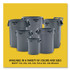 RUBBERMAID COMMERCIAL PROD. 2643-60REDCT Vented Round Brute Container, 44 gal, Plastic, Red, 4/Carton