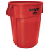 RUBBERMAID COMMERCIAL PROD. 2643-60REDCT Vented Round Brute Container, 44 gal, Plastic, Red, 4/Carton