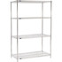 Global Industrial Nexel® 4 Shelf Chrome ESD Wire Shelving Unit Starter 24""W x 24""D x 74""H p/n B2351485