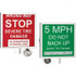 TAPCO 136280 Warning & Safety Reminder Sign: Square, "Wrong Way - STOP / 5MPH"