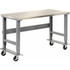 Global Industrial™ 48x30 Mobile Adjustable Height C-Channel Leg Workbench - Stainless Steel p/n 239124A