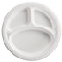 HUHTAMAKI Chinet® 81230 Heavyweight Plastic 3-Compartment Plates, 10.25" dia, White, 125/Pack, 4 Packs/Carton