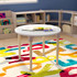 Round out your classroom with a Flash Furniture Bright Beginnings Round Commercial Wooden Adjustable Height Classroom Activity Table. The durable engineered wood top accommodates up to 4 students at once to help save floor space. Rounded edges are ideal for young students.  Durable engineered wood top.  Powder-coated metal legs adjust in 1in increments from 15in to 23in.  Rounded safety corners.  Integrated floor protector plastic glides.  Accommodates up to 4 children.  Clean with a damp cloth, then dry.  Weight capacity tested to support 300 lb.  Assembly required.