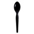 BOARDWALK TSHWPSBIW Heavyweight Wrapped Polystyrene Cutlery, Spoon, Plastic, Black, 1,000/Carton