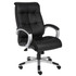 NORSTAR OFFICE PRODUCTS INC. B8771S-BK Boss Office Products Double-Plus Ergonomic LeatherPlus Bonded Leather High-Back Chair, Black/Silver