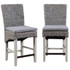 COAST TO COAST IMPORTS, LLC. Coast to Coast 71155  Quincy Wood Counter-Height Dining Bar Stools With Backs, Sea Grass/Heron Gray, Set Of 2 Stools