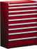 Rousseau Metal R5AKG-5803-081 9 Drawer Flame Red Steel Modular Storage Cabinet