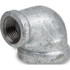 USA Industrials ZUSA-PF-20777 Galvanized Pipe Fittings; Fitting Type: Reducing Elbow ; Fitting Size: 1/2 x 1/4 ; Material: Galvanized Iron ; Fitting Shape: 900 Elbow ; Thread Standard: NPT ; Liquid and Gas Pressure Rating (psi): 150