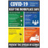 AccuformNMC PST149C Warning & Safety Reminder Sign: Rectangle, "COVID-19 Coronavirus Disease KEEP THE WORKPLACE SAFE"