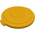 Carlisle 84103304 Trash Can & Recycling Container Lids; Lid Type: Flat ; Lid Shape: Round ; Container Shape: Round ; Compatible Container Capacity: 32 Gallon ; Color: Yellow ; Material: HDPE