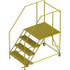 TRI-ARC WLWP143636SL-Y Steel Rolling Ladder: 4 Step