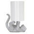 ALL THE RAGES INC LHT-3002-SL Lalia Home Diamond-Studded Rhinestone Look Kitty Cat Feline Table Lamp, 12-5/8inH, White Shade/Silver Base