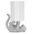 ALL THE RAGES INC Lalia Home LHT-3002-SL  Diamond-Studded Rhinestone Look Kitty Cat Feline Table Lamp, 12-5/8inH, White Shade/Silver Base