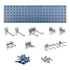 Triton Products LBS31T-SLV Pegboard Kit: Square Holes, 9" High, 31-1/2" Wide, 0.5625" Deep