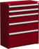Rousseau Metal R5AJG-4405-081 5 Drawer Flame Red Steel Modular Storage Cabinet