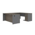BESTAR INC. 99871-000047 Bestar Prestige + 72inW U-Shaped Executive Computer Desk With Pedestal, Bark Gray/Slate
