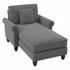 BUSH INDUSTRIES INC. Bush CVM41BFGH-03K  Furniture Coventry Chaise Lounge With Arms, French Gray Herringbone, Standard Delivery