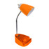 ALL THE RAGES INC LimeLights LD1057-ORG  Gooseneck Organizer Desk Lamp With Tablet Stand And Charging Outlet, Adjustable Height, Orange Shade/Orange Base