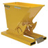 Vestil D-25-LD-YEL Stationary Tilt Hopper: 2,000 lb Capacity, 26" Wide, 51.88" Long, 38" High