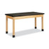 DIVERSIFIED WOODCRAFTS, INC. Spaces™ P7156K30N Classroom Science Table, 72w x 30d x 30h, Black Epoxy Resin Top, Oak Base