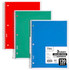 MEADWESTVACO CORP 6710 Mead Wirebound Notebook, 8in x 11in, 3 Subject, 120 Sheets, Assorted Colors