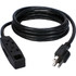 QVS, INC. QVS PC3PX-15  3-Outlet 3-Prong 15ft Power Extension Cord - NEMA 5-15P - 3 x NEMA 5-15R - Black