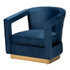 WHOLESALE INTERIORS, INC. 2721-11615 Baxton Studio Neville Armchair, Navy Blue/Gold