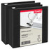 OFFICE DEPOT OD03146  Heavy-Duty View 3-Ring Binder, 3in D-Rings, Black, 49% Recycled, Pack Of 2