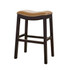 NEW RIDGE, LLC NR100124-PCS-EP New Ridge Home Goods Julian Faux Leather Counter Stool, Tan/Espresso