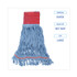 BOARDWALK 1800LBDZ Pro Loop Web/Tailband Mop Head, Cotton/Polyester/Rayon, Large, Blue, 12/Carton