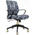 RAYNOR MARKETING, LTD. K-ESGR-BLK-ECHO-GLD Raynor Elizabeth Sutton Gramercy Fabric Mid-Back Task Chair, Greyscale Echo/Black/Gold