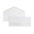 Ensure your mailings get to their intended destination. These single-window envelopes will let the typed address show through, so your correspondence gets to the right place, right on time.  Fully gummed flap provides a strong, dependable seal.  Addresses appear through window - no need to hand-address.  Box of 500 envelopes.