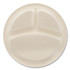 BOARDWALK PLT3C10NPFA Bagasse PFAS-Free Dinnerware, 3-Compartment Plate, Sugarcane, 10" dia, Tan, 500/Carton
