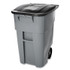 RUBBERMAID COMMERCIAL PROD. 9W27GY Rollout Container, 50 gal, Molded Plastic, Gray