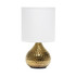 ALL THE RAGES INC Simple Designs LT2073-GDW  Hammered Drip Mini Table Lamp, 9-1/4inH, White Shade/Gold Base