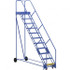 Vestil LAD-11-21-P-EZ Steel Rolling Ladder: Type 1A, 11 Step