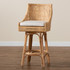 WHOLESALE INTERIORS, INC. bali &amp; pari 2721-13091 bali & pari Bella Rattan Bar Stool, White/Natural Brown