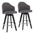 LUMISOURCE, LLC B26-AHOYUP2-SWVR BKGY2 LumiSource Ahoy Counter Stools, Gray/Black, Set Of 2 Stools