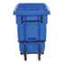 RUBBERMAID COMMERCIAL PROD. 2089826 BRUTE Rotomolded Recycling Tilt Truck, 1 cu yd, 1,250 lb Capacity, Plastic/Steel Frame, Blue