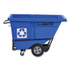 RUBBERMAID COMMERCIAL PROD. 2089826 BRUTE Rotomolded Recycling Tilt Truck, 1 cu yd, 1,250 lb Capacity, Plastic/Steel Frame, Blue
