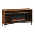 SAUDER WOODWORKING CO. 422281 Sauder Harvey Park Entertainment Credenza With Fireplace, Grand Walnut