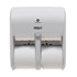GEORGIA-PACIFIC CORPORATION Compact 56747A  Quad by GP PRO, 4-Roll Coreless High-Capacity Toilet Paper Dispenser, 56747A, 11.75in x 6.9in x 13.25in, White, 1 Dispenser